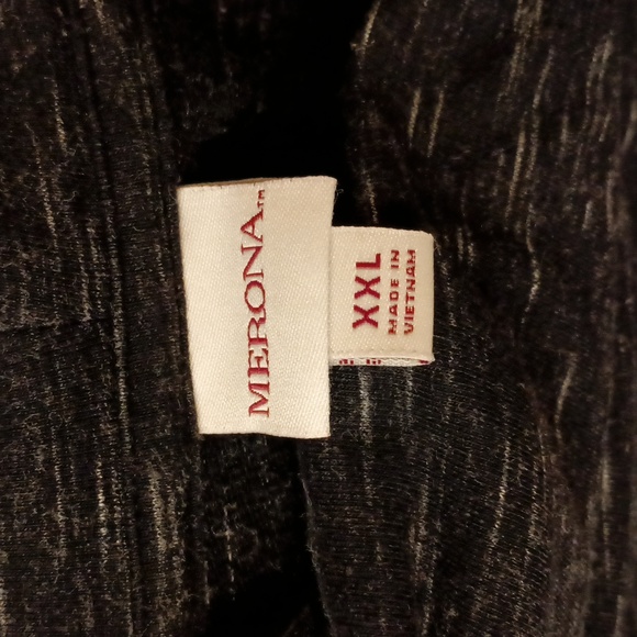 EUC Merona cowl neck black and white heathered long sleeve tunic top sz XXL - Picture 2 of 5